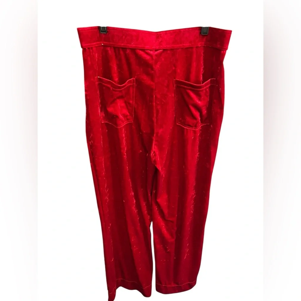 NWT Halara Red Velvet High Waisted Straight Wide Leg Pant - Large - Picture 6 of 11